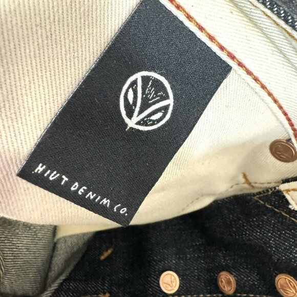 HIUT Denim Jeans Mens Size 29 x 34 Selvedge Skinr Button Fly 100% Cotton - Picture 9 of 10
